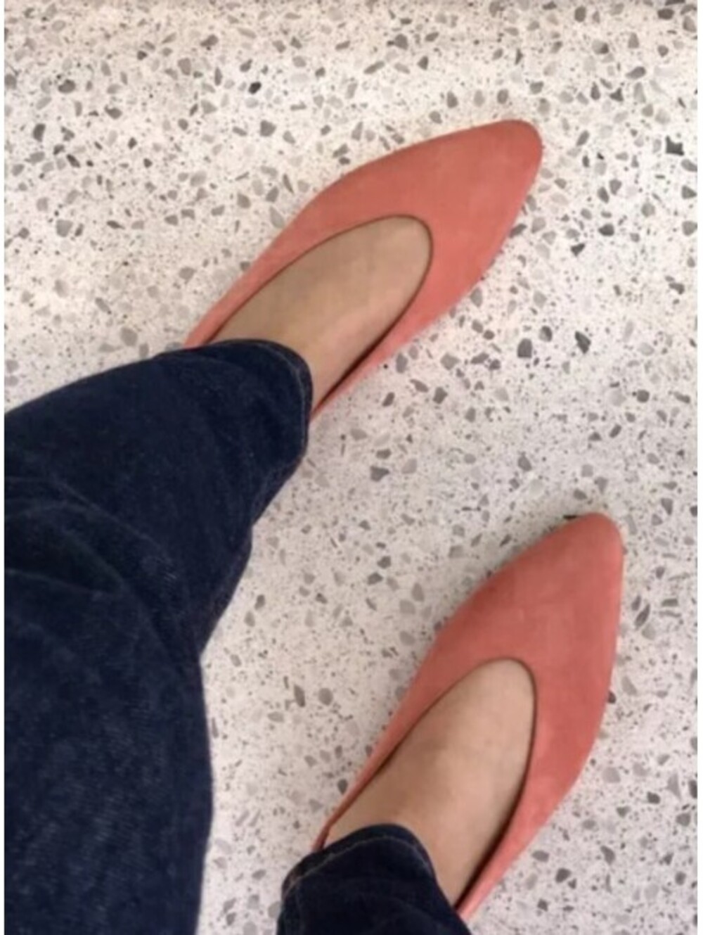 EVERLANE pink suede pointed toe V-slingback shoes sz 9.5
